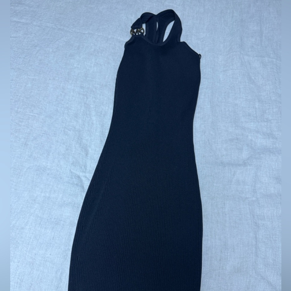 Michael Kors Black Ribbed Maxi Dress